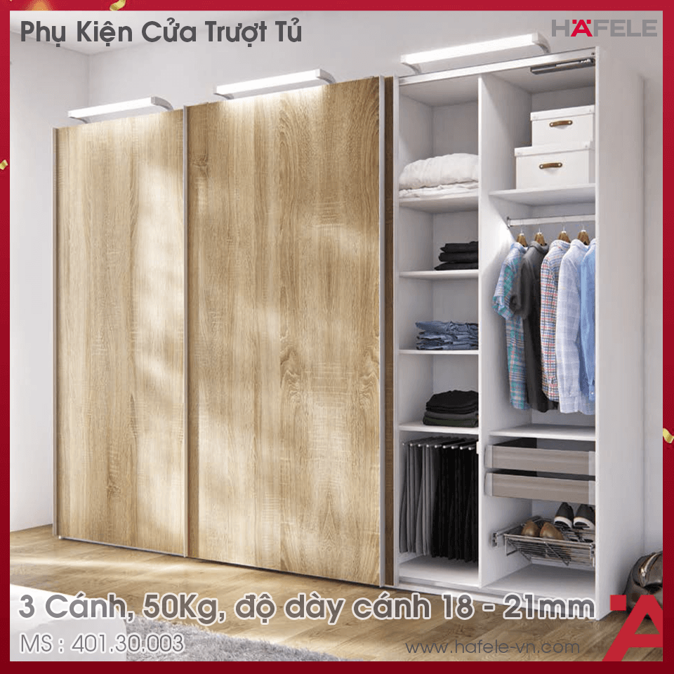 Bộ ray trượt cửa lùa tủ quần áo - Cập nhật 2024, việc trang trí tủ quần áo trong phòng ngủ không thể thiếu bộ ray trượt cửa lùa chất lượng. Với thiết kế tiện ích, chắc chắn và độ bền cao, bộ ray trượt cửa lùa Hafele Slido Classic là sự lựa chọn hoàn hảo để sắp xếp đồ đạc trong tủ. Hãy xem hình ảnh để cảm nhận sự tiện lợi và tinh tế của nó!