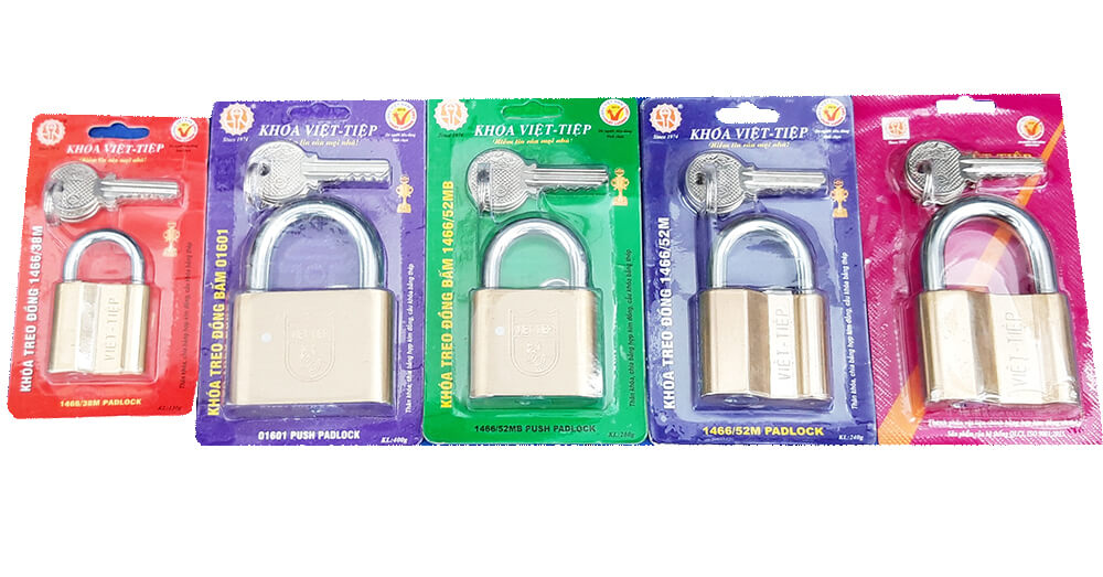 KHÓA TREO ĐỒNG BẤM VIỆT TIỆP 0152MB VỚI 3 CHÌA ĐỒNG CHÍNH HÃNG