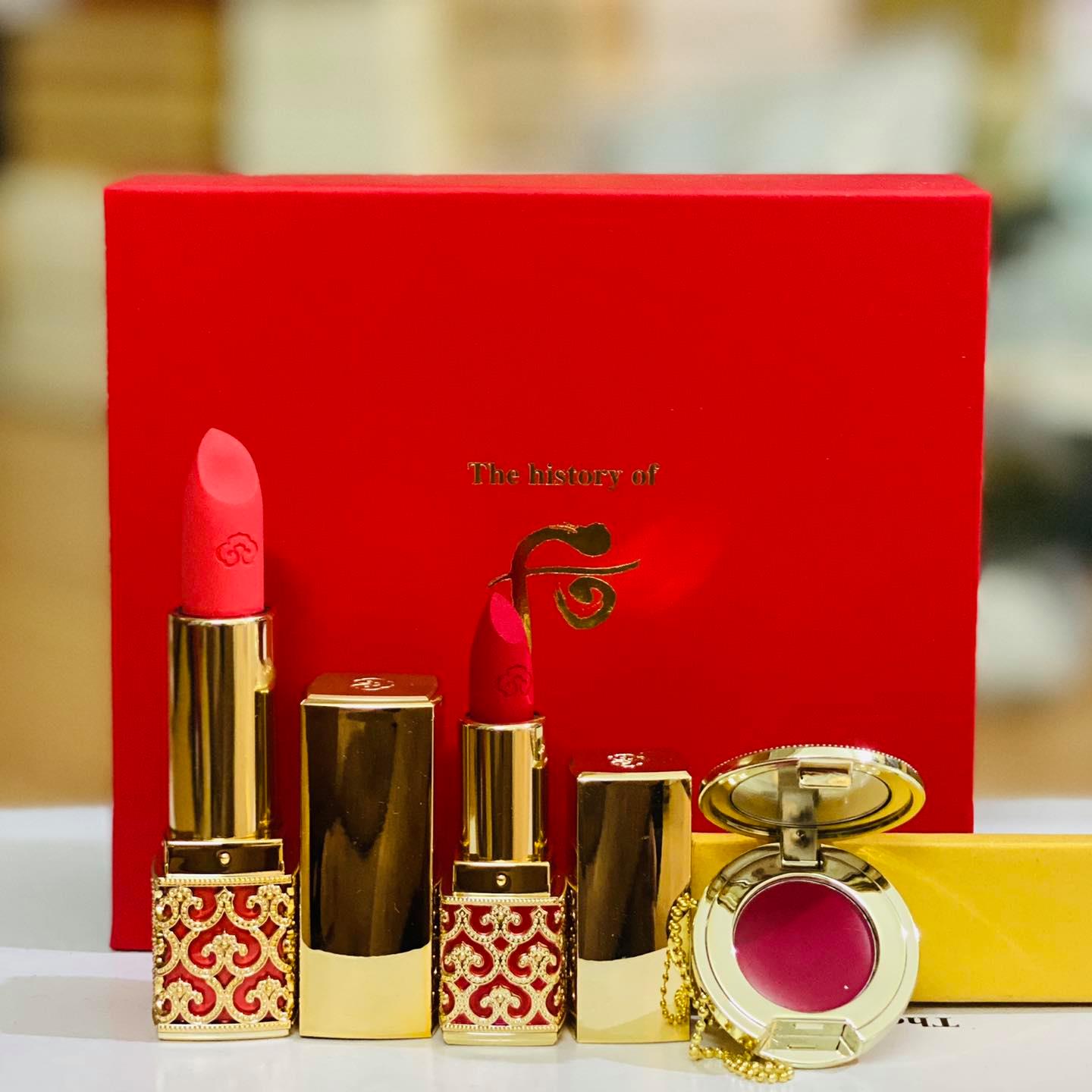 Set son lì Whoo Velvet Lip Rouge dòng hoàng cung