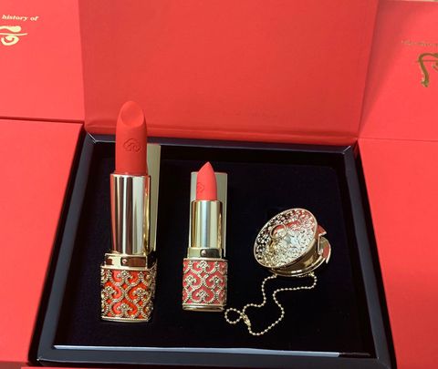 Set Son lì Whoo Velvet Lip Rouge dòng Hoàng Cung Màu đỏ cam