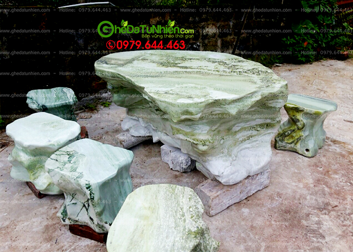 Bàn ghế đá cẩm thạch nguyên khối GDTN-516 | 0979644463