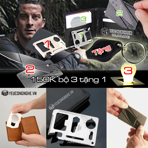 Combo bộ dụng cụ sinh tồn Survival Tool Set mua 3 tặng 1