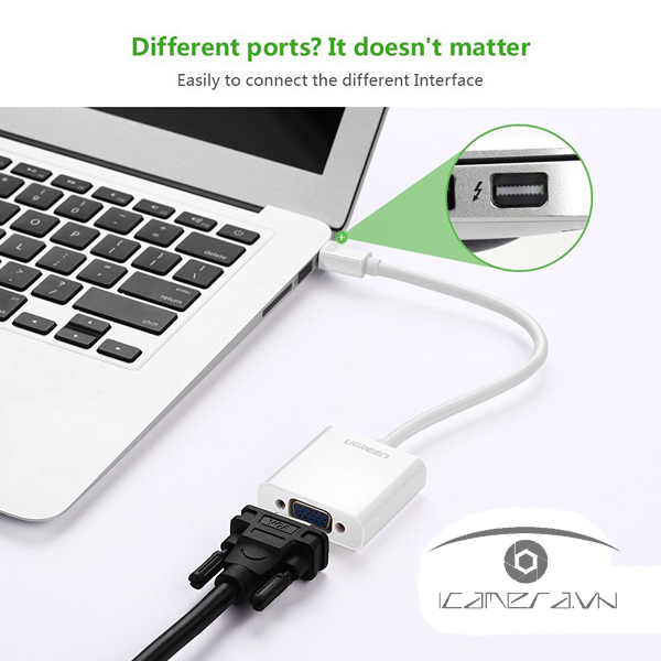 Cáp Mini Displayport to VGA Ugreen 10458( trắng)