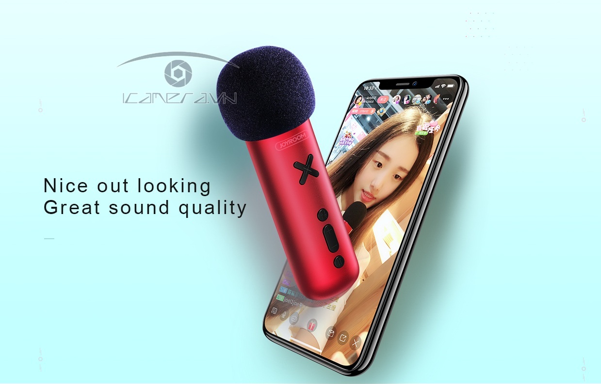 Mic hát karaoke, livestream cho điện thoại Joyroom JR-K1