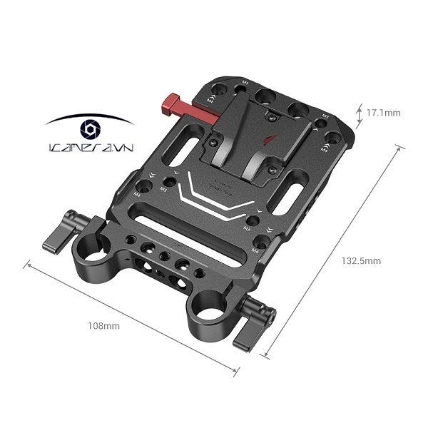 SMALLRIG V-Mount Battery Plate with Rod Clamp 3016