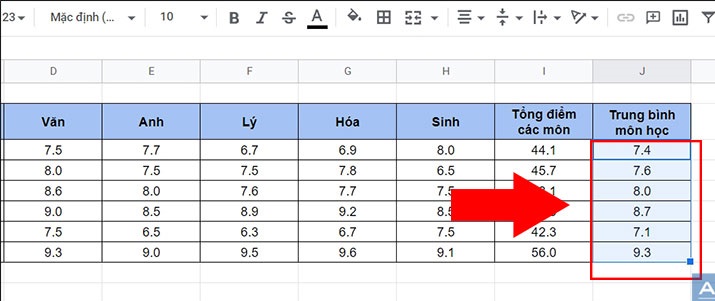 Cách kéo công thức nhanh trong Google Sheet đặt cho cả cột cực nhanh