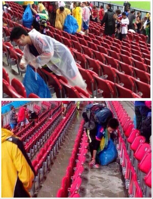 CĐV Nhật Bản khiến cả thế giới ngưỡng mộ vì hành động đẹp tại World Cup 2014 