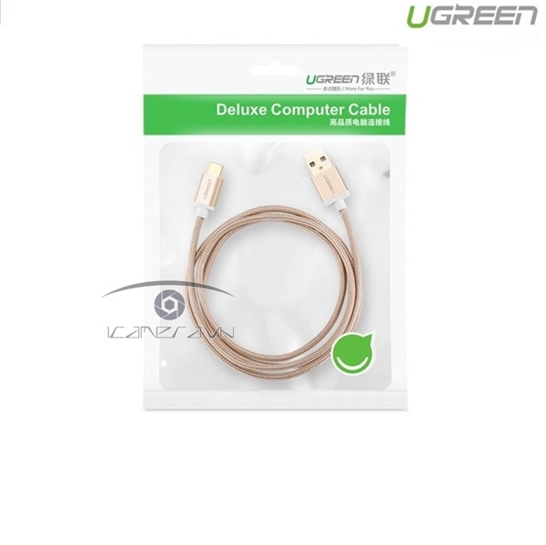 Cáp USB-C, Cáp USB Type-C to USB 2.0 0.5M UGREEN 20859 Gold Rose Cao cấp