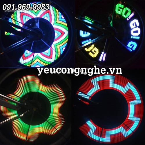 Đèn led tạo hình, làm chữ phát sáng gắn vành xe đạp 20 kiểu