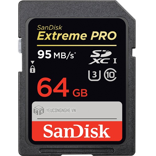 Thẻ nhớ SD 64GB Sandisk Extreme Pro 95MB/s quay 4K Ultra HD