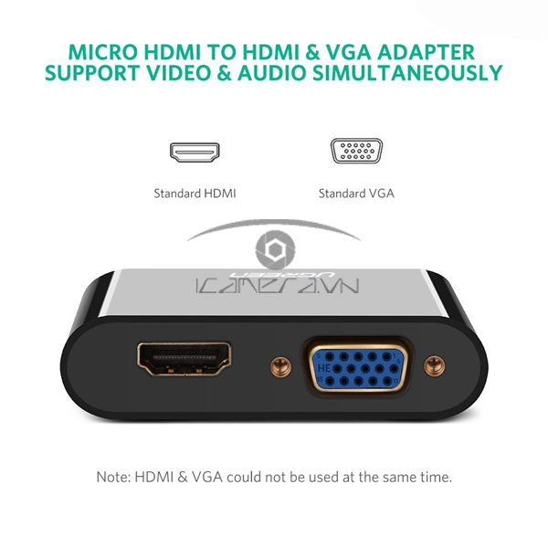 Cáp Micro HDMI to VGA, HDMI chính hãng Ugreen 30355