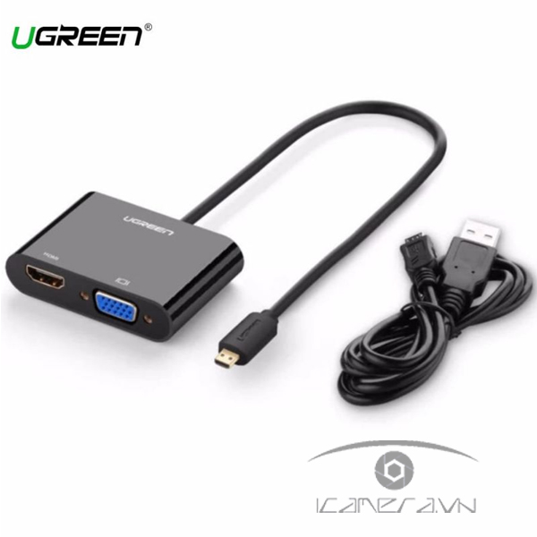 Cáp Micro HDMI to VGA, HDMI chính hãng Ugreen 30355