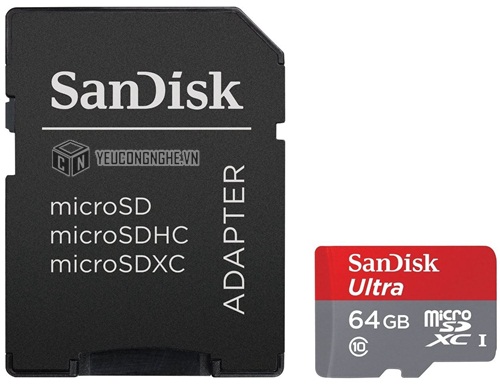 Thẻ nhớ Micro SD Sandisk 64GB tốc độ cao 80MB/s kèm SD Adapter