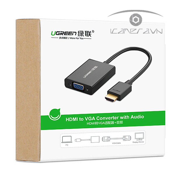 Cáp chuyển HDMI to VGA UGREEN 40233 cao cấp