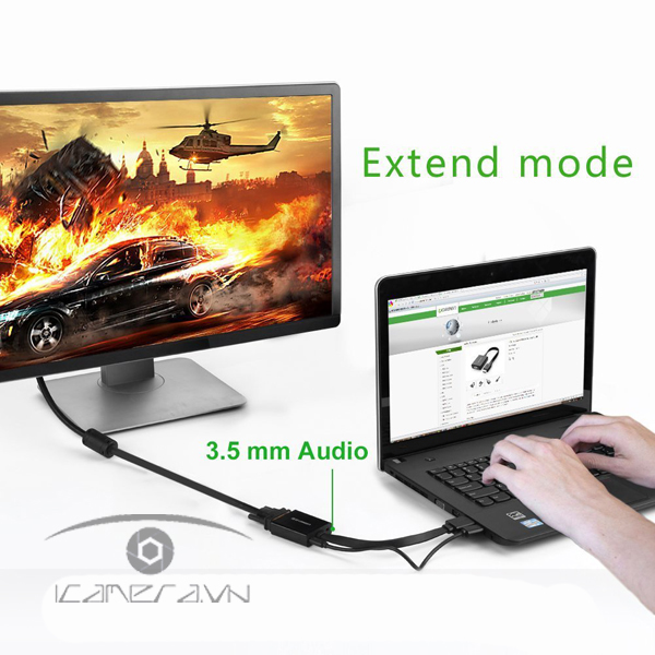 Cáp chuyển HDMI to VGA + Audio 3.5mm & Micro-USB Ugreen 40248