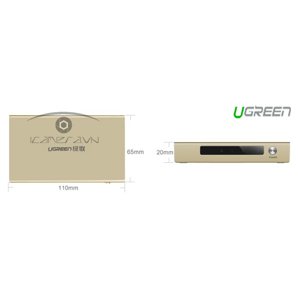 Bộ chia HDMI 1 ra 2 Ugreen 40276 chuẩn 1.4, hỗ trợ 4K*2K , 3D cao cấp