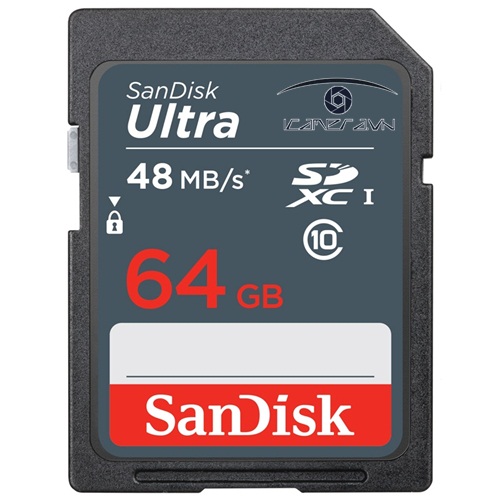 Thẻ nhớ SD 64GB Sandisk cho máy ảnh, máy quay ghi video Full HD 48 MB/s