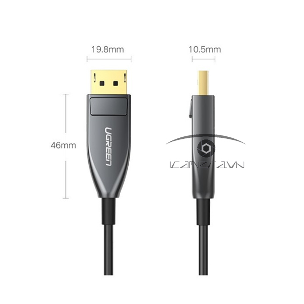 Cáp Displayport 1.4 sợi quang dài 10m Ugreen 60270 hỗ trợ 8K/60Hz