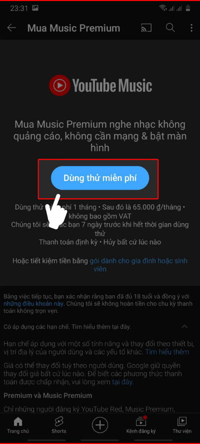 Cách đăng ký Youtube Premium ở Việt Nam