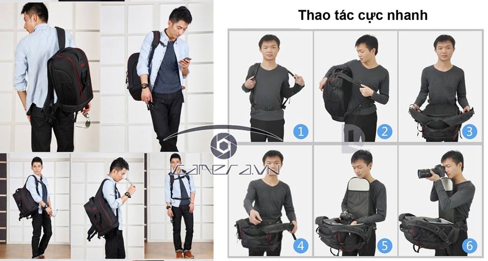 Ba lô máy ảnh chuyên nghiệp cho camera DSLR Caden K7