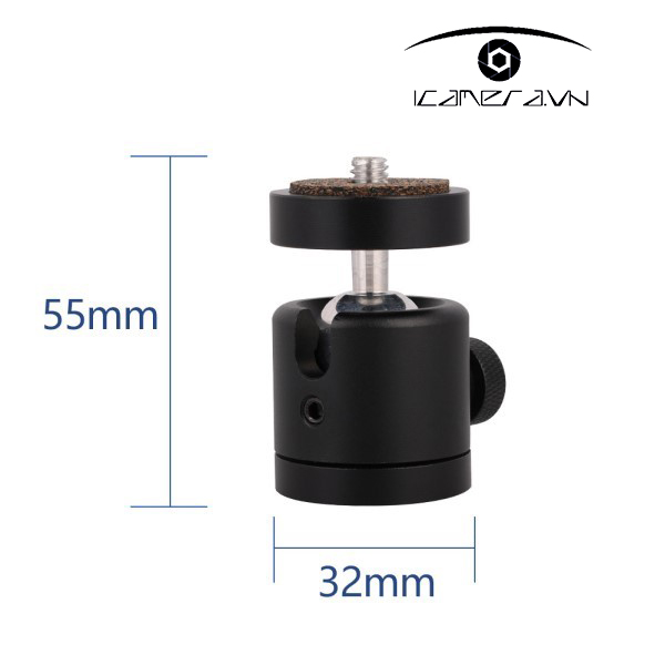 Ballhead mini 1/4 inch gắn tripod