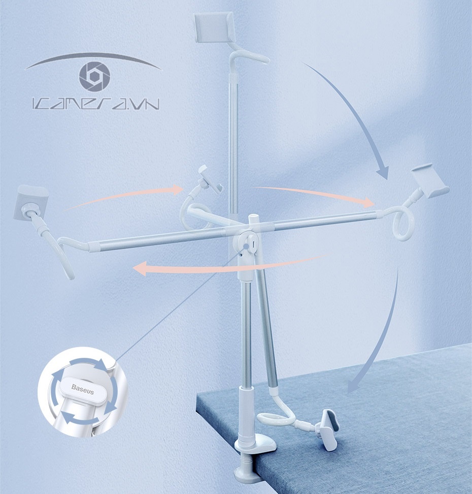 Giá đỡ kẹp bàn xoay 360 độ Baseus SULR-0G