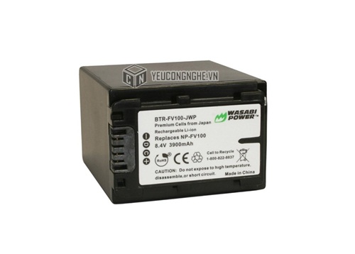 Bộ 2 pin 1 sạc cho máy quay Sony NV-FV100 Wasabi