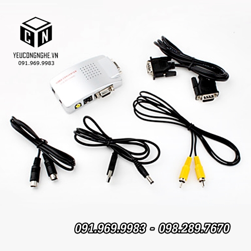 Thiết bị chuyển đổi tín hiệu  VGA ra Video S-Video VGA high resolution video conversion