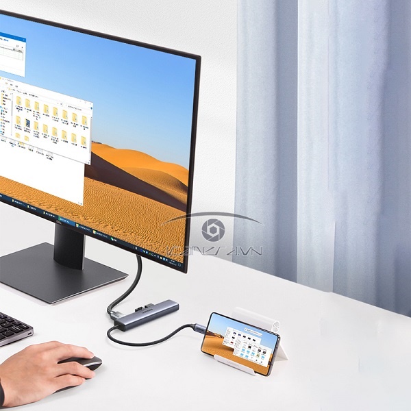 Hub Type C to HDMI ,3 USB 3.0 ,Lan RJ45 Gbs Ugreen 20934 chính hãng