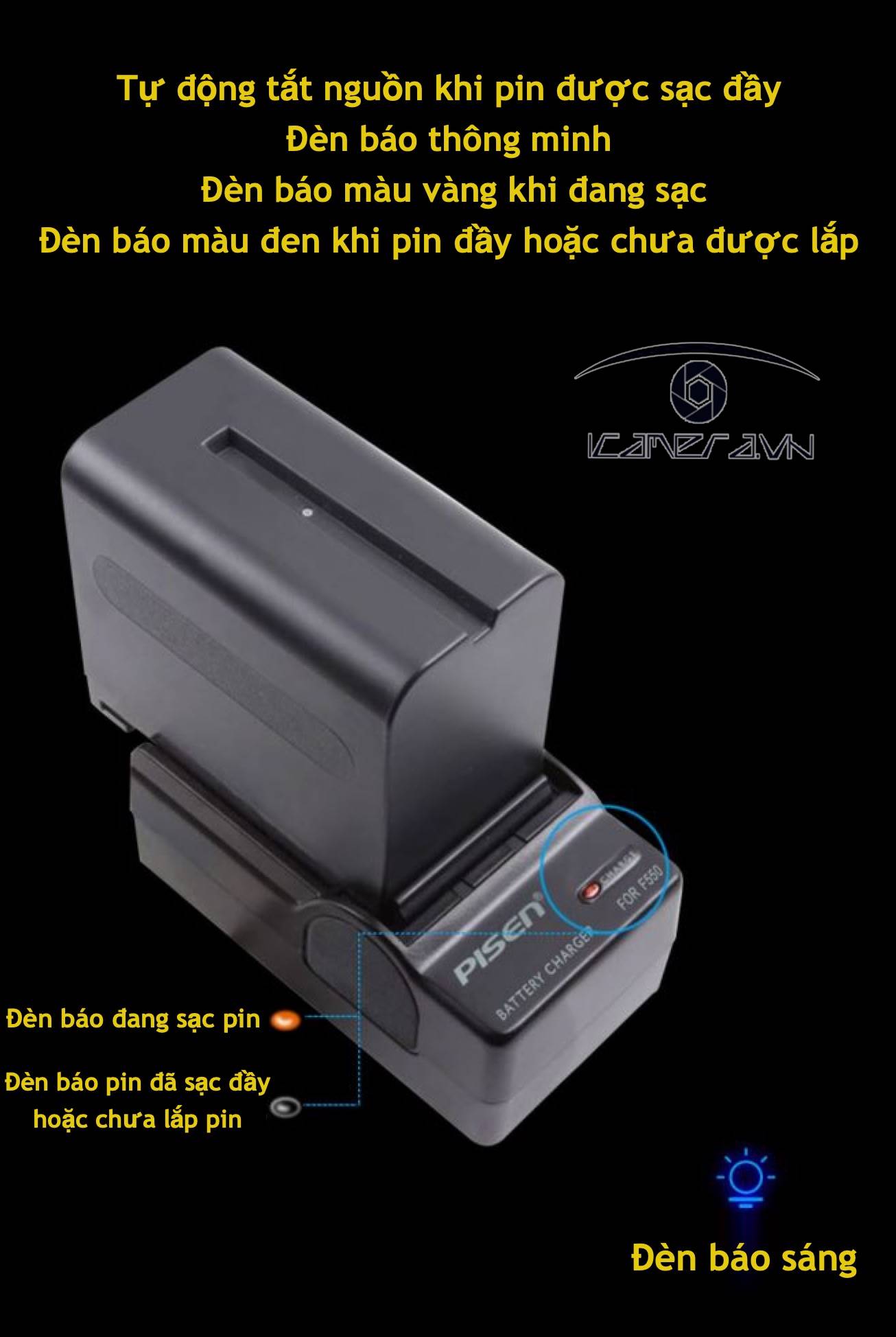 Bộ Sạc Pin Máy Ảnh Pisen Sony F550/F750/F970
