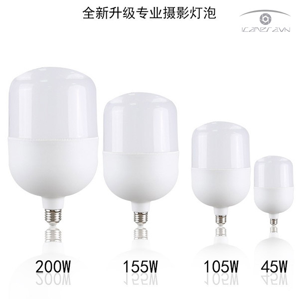 Bóng đèn led bulb hình trụ 200W hỗ trợ quay phim,chụp ảnh