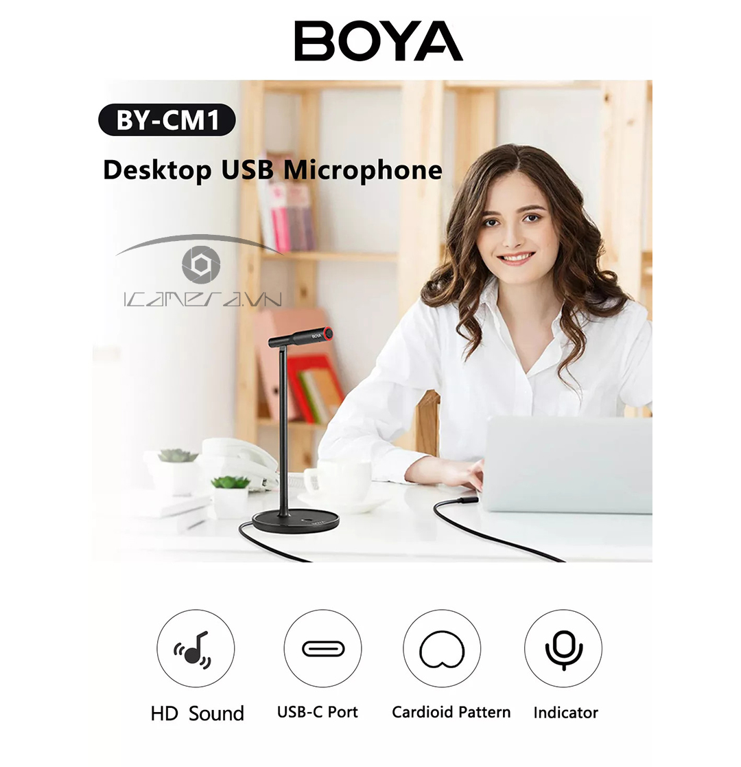 BOYA BY-CM1 - Micro Cardioid cổng USB cho máy tính