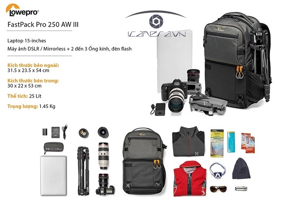 Balo máy ảnh Lowepro Fastpack Pro BP 250 AW III - LP37331
