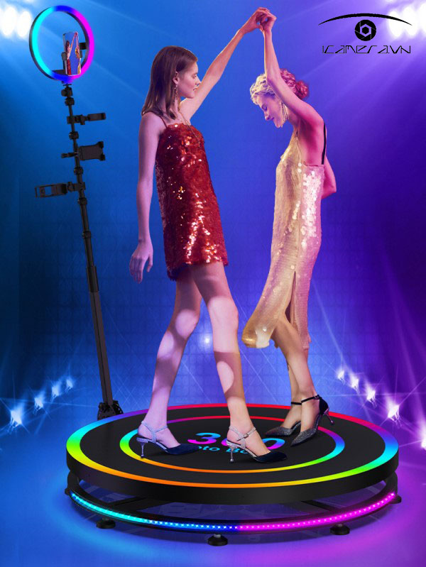 Bàn xoay Photo Booth 360 độ quay video chụp ảnh