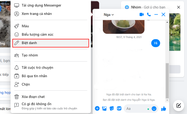 Cách đổi biệt danh trên Messenger mà không ai biết