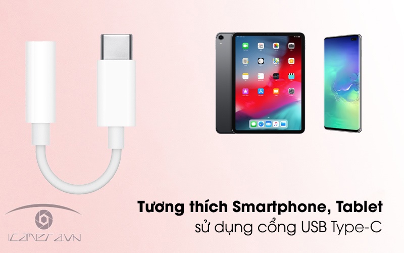 Giắc chuyển Type-C ra 3.5mm [audio + micro] chính hãng