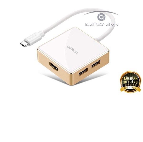 Cáp chuyển từ USB type C sang HDMI + USB 3.0, USB 2.0 sạc được cho Macbook cao cấp Ugreen 30441