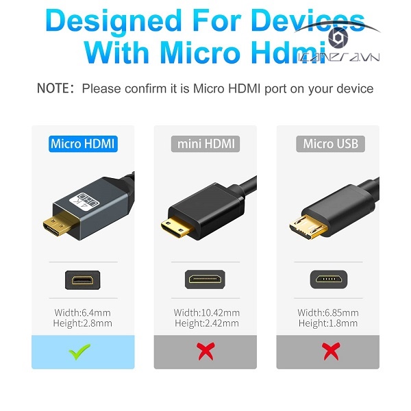 Cáp bện Micro HDMI sang HDMI 2.0 4K 60Hz