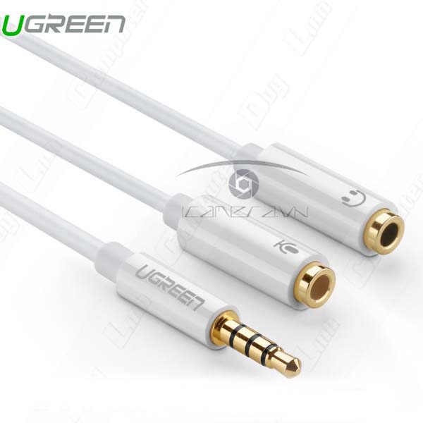 Cáp chuyển Audio 3.5mm sang 1 đầu Audio 3,5mm, 1 đầu Microphone Ugreen 10789