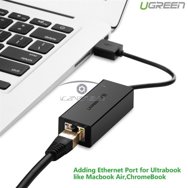 USB to Lan chính hãng Ugreen UG-20254 hỗ trợ Macbook, Windows 10/100Mbps