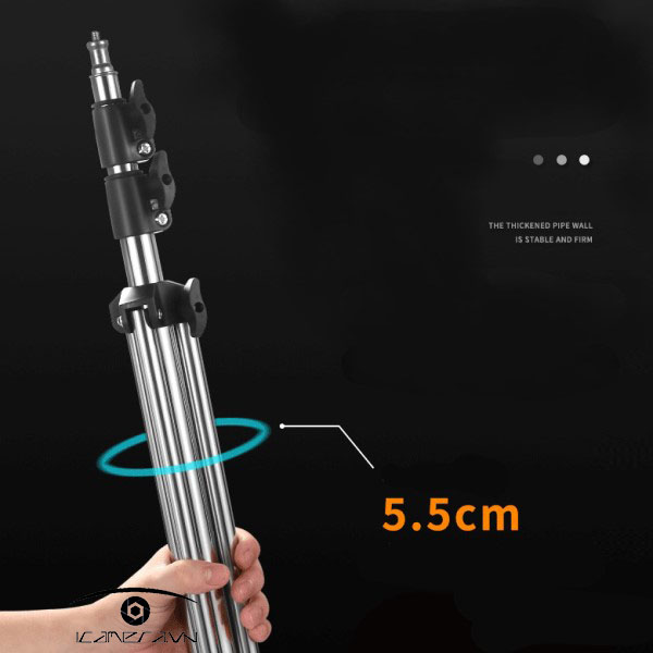Chân đèn inox 2.1m cho Studio