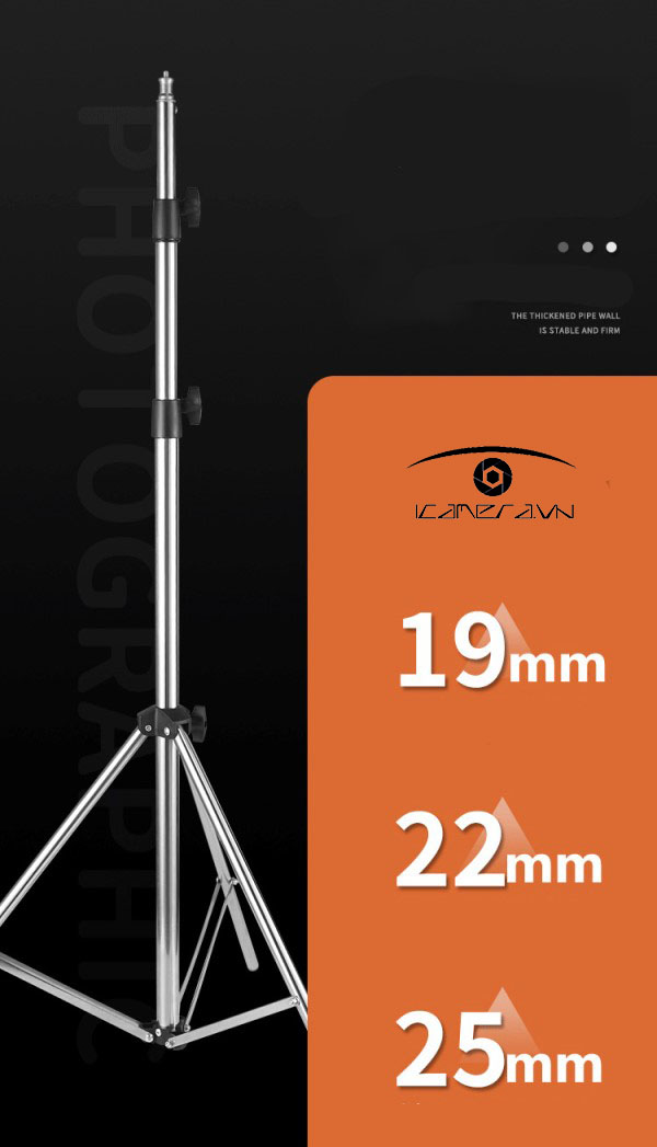 Chân đèn inox 2.1m cho Studio