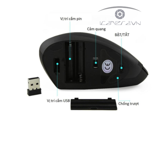 Chuột chống đau khớp khuỷu, đỡ mỏi tay khi dùng PC máy tính Ergonomic Mouse EM-01