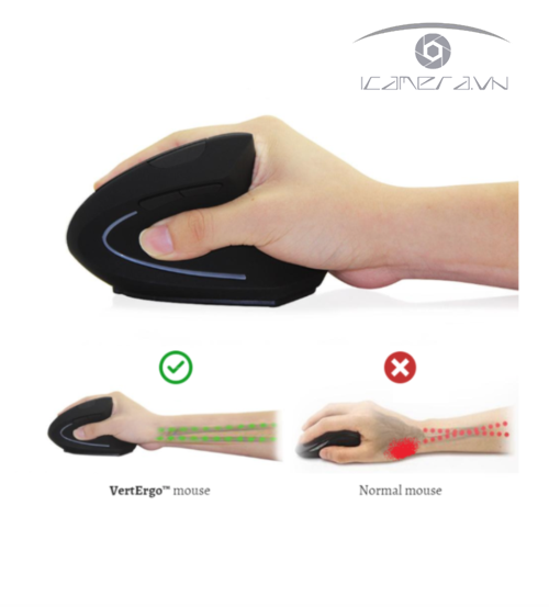 Chuột chống đau khớp khuỷu, đỡ mỏi tay khi dùng PC máy tính Ergonomic Mouse EM-01