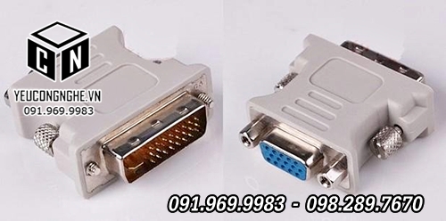 Đầu chuyển VGA ra DVI 24pin adapter kết nối tín hiệu hình ảnh
