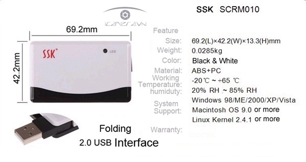 Đầu đọc thẻ tốc độ cao All in 1 chính hãng SSK model SCRM010