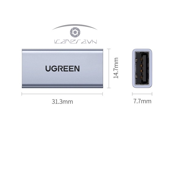 Đầu nối USB 3.0 female/female vỏ nhôm Ugreen 20119 chính hãng