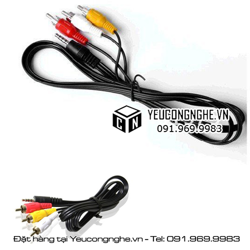 Giắc nối tín hiệu chuyển từ cổng 3.5mm máy tính ra 3RCA tivi