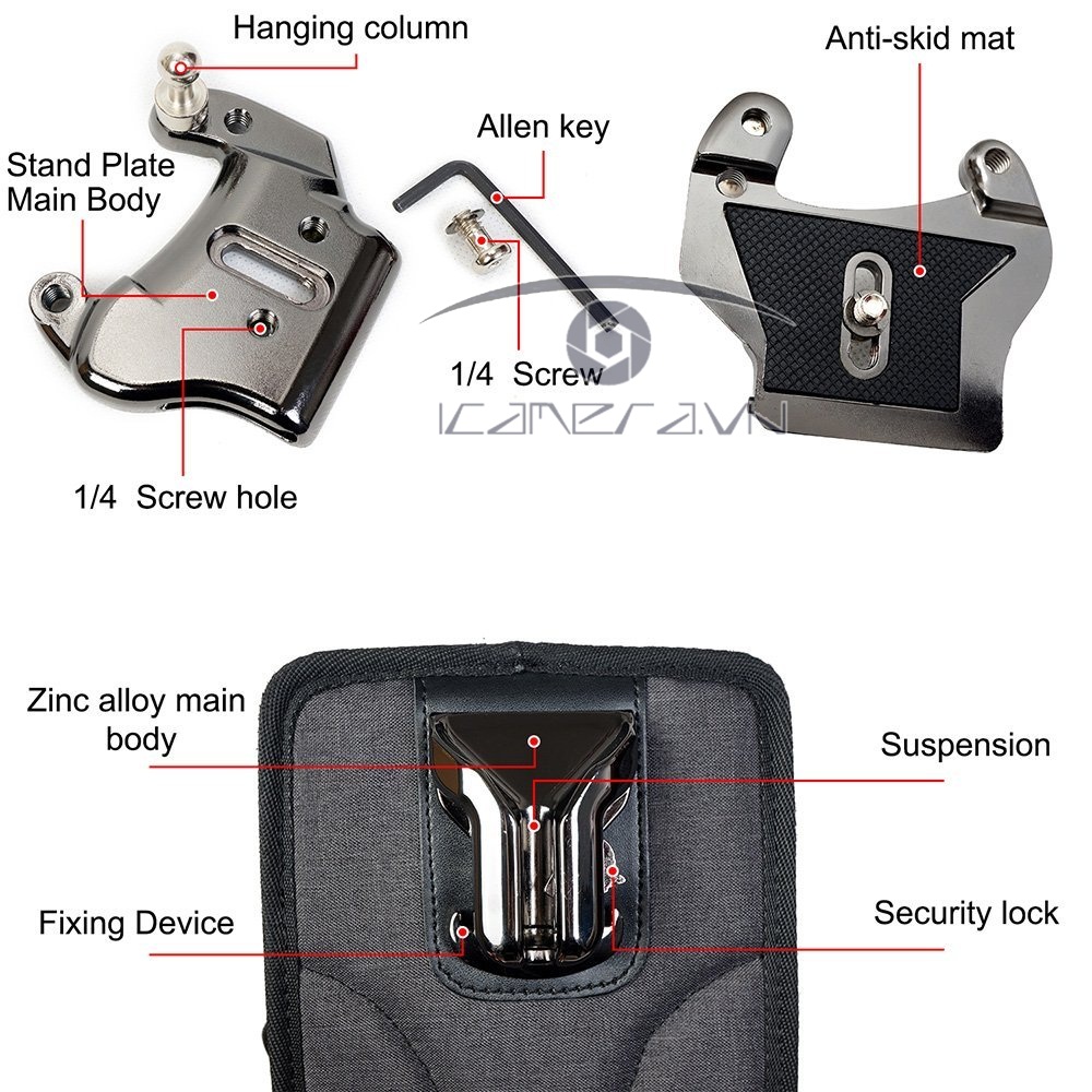 Bộ dây gài Caden gắn thiết bị đeo hông cho nhiếp ảnh gia, quay phim