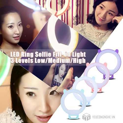 Đèn led tròn chụp ảnh điện thoại dạng kẹp tai thỏ LED Beauty Artifact RL-24